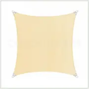12 ft. x 12 ft. 260 GSM Reinforced (Super Ring) Beige Square Sun Shade Sail and