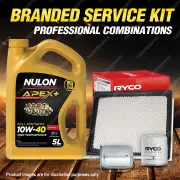 Oil Air Fuel Filter + 5L APX10W40 Service Kit for Holden Calais VT V6 3.8L 97-99
