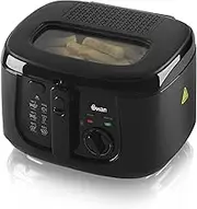 Swan SD6080BLKN 2.5 Litre Deep Fat Fryer with Viewing Window, Adjustable temperature controls, Easy Clean, 1800W, Black