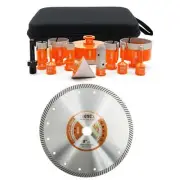 BGTEC Diamond Hole Saw Kit Marsonry Drill Bits 12pcs and Diamond Tile Blade 1...