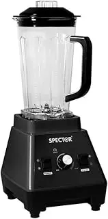 Spector 2L Commercial Blender, High Speed Mixer Food Processor, Juicer Smoothie, Ice Breaker, Ice Crush, 3 Speeds, 6 Stainlesss teel blades, 1600W Power Motor, Blend, Chop, Grind & Purée, Black