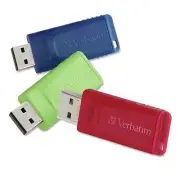 Verbatim 99122 Store N' Go 16 GB USB Flash Drives - Assorted (3/Pack) New
