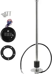 X AUTOHAUX Fuel Sending Unit and Gauge Kit Boat Fuel Sending Unit Marine Fuel Sender Unit Metal 400mm 15.75" Length 1 Set Silver Tone Black 0-190 Ohm