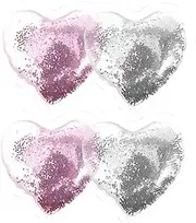 VICASKY 4pcs Heart Shape Gel Eye Cooling Pads Reusable Under Eye Patches for Dark Circles Soft Material for Lasting Cooling Types