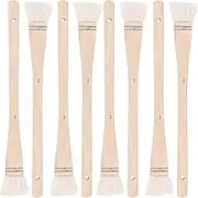 ZEONHEI 8 PCS 1 Inch Flat Hake Brushes, Soft Goat Hair Brush and Hake Paint Brush with Solid Wooden Handle, Hake Brush Set for Watercolor Pottery Painting Arts