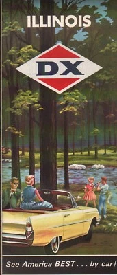 1962 D-X Road Map: Illinois NOS