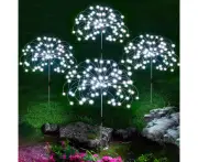 1pc 150LEDs Solar Fireworks Lights Outdoor Solar Garden Lights 8 Lighting Modes DIY Starburst Fairy Lights Patio Christmas Party Yard Decor-Cool White