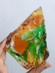 358 Grams Rare Orange And Green Bicolor Raw Monatomic Andara Healing B426