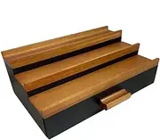 Perfume Display Stand, 3 Tier Wood Perfume Display Stand Shelf with Drawer, Bathroom Organizers and Storage for Beard, Shaving Lotion, Watches, Sunglasses