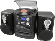 3-In-1 CD Music System - 3 Speed Turntable, Dual Cassette & FM/AM Radio - Perfec