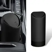 Irinidig 1 PC Car Trash Can, 6.2" x 2.5" Isolate Odors and Keep Fresh Air Debris Storage Bucket with Lid, Silicone + ABS Detachable Washable Portable Noiseless Storage Box, Universal for Cars (Black)