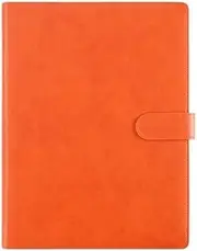 File Folder A4 Multifunctional Folder with Pen Insert Leather Business Contract Signing Book Document Information Board Folder File Expanding(Orange)