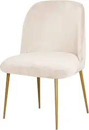 GAWEKIQE Curved Short Back Beige Armless Accent Chair Slipcover Velvet Upholstered Side Dining Room Chair Cover for Home Decor Living Room Ceremony