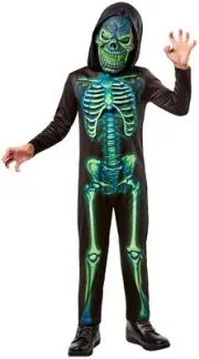 Boys' Neon Skeleton Costume with Light Up Mask - Rubie's