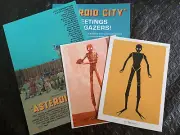 Asteroid City Promo Flyer-handbill One Double Sided & 2 Postcards