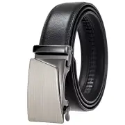 Business HJones Men's Leather Belt Automatic Buckle Belt Ratchet Strap Suit Belt