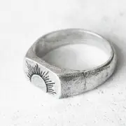 New Punk Style Sunrise Dusk Ring Men S Casual Party Jewelry Gift 11 Silver