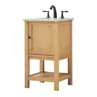 Elegant Decor Metropolis 19" Aluminum MDF Single Bathroom Vanity in Natural Wood