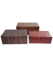 Peyton Lane Set of 3 Nesting Upholstered Trunks