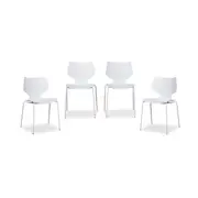 Pia Dining Chair - White Set of Four Bundle