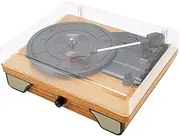 XUMIUZIY Record Player, BT Turntable Belt Driven Record Player, 3 Speed 5.0 Built in Stereo Speaker Dust Proof Turntable with Cover