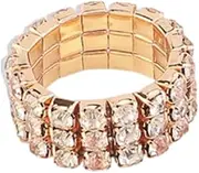 [Generic] Trendy Stretch Crystal Ring For Fashionable Statement And Elastic Is Suitable For Many People Friendship Ring