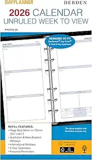 Collins - Day Planner 12 Month 2026 Diary/Planner, Week to View, Personal - Refill