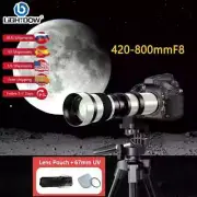 Lightdow 420-800mm F8.3-16 Telephoto Zoom Lens + 67mm UV Filter - Fast Shipping