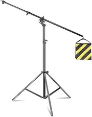 4m/157in Light Stand 2-in-1 Adjustable Boom Light Stand Multifunctional Tripod Heavy Duty 5kg/11lbs Load Capacity with Sand Bag 1/4in & 3/8in Screw for Tripod Softbox Studio Strobe