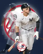 New York Yankee Lithograph print of Aaron Judge and Roger Maris 2022