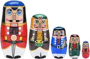 Nesting Dolls Stacking Dolls Russian Dolls Russian Doll 5 Pcs Russian Nesting Dolls Walnut Soldier Matryoshka Wooden Stacking Nested Handmade Toy Matryoshka Dolls Russian Nesting Dolls