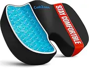Office Chair Seat Cushion, Cooling Gel Enhanced Memory Foam Cushion for Long Sitting - Back, Sciatica, Coccyx, Tailbone Pain Relief Pillow - for Office, Gaming, Car, Wheelchair - Black, Large