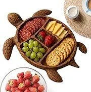 Charcuterie Serving Platter - Serving Cheese Boards Trays Dishes & Platters Plates | Sea Turtle Wooden Tray, Wood Aperitif Board for Appetizers, Snacks, Fruit, Sushi, Desserts, Entertaining