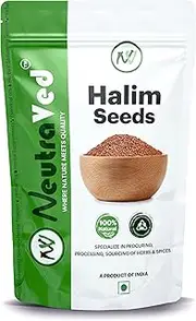 NeutraVed Halim Seeds 350g | Aliv for Eating Superfood & Hair Growth | Asaliya | Garden Cress | Haleem Seeds | Immunity Booster - 350g