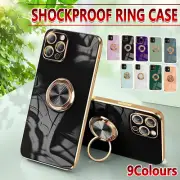 iPhone Case Ring Stand Cover For 14 13 12 ProMax Shockproof Silicone Luxury Grip