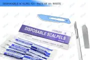 STERILIZED DISPOSABLE SCALPELS #21 PACK OF 10-SINGLE USE - DISSECTING, SURGICAL