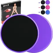 Exercise Core Sliders,2 Pack Yoga Pilates Gliding disc with Dual Sided Exercise Gliding Discs Use on Carpet or Hardwood Floors, Light and Portable