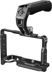 JN-138 Camera Video Cage + Top Handle Kit Camera Cage Al num Alloy with Cold Shoe Mounts 1/4 Inch & 3/8 Inch Threads Repla ent for ZV-E10 II Camera Black One Size