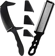 HONMEET Men's Hair Comb Set Barber Styling Tools Curved Flat Combs for Precise Cuts