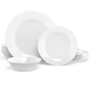 Dinnerware Set, 18-PCS Kitchen Opal Dishes Set Service for 6, Lightweight Gla...