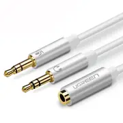 Headphone Splitter 3.5mm Female to 2 Male Mic Audio Cable Splitter Cable Headset for PC