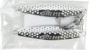 2-8oz Chrome Hammered Hex Diamond Jig - 2 Pack - 3 Sizes to 4oz, Silver