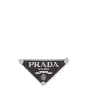 Prada Triangle Logo Belt Buckle One size black