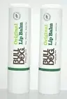2 BULL DOG ORIGINAL LIP BALM SKINCARE FOR MEN ALOE CAMELINA GREEN TEA CHAPSTICK