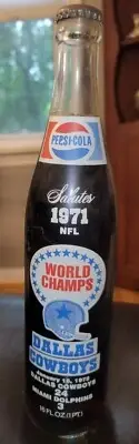 VINTAGE PEPSI COLA SALUTES 1971 NFL WORLD CHAMPS DALLAS COWBOYS