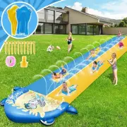 30FT Extra Long Water Slide Giant Double Lawn Water Heavy Duty with 2 Bodyboards
