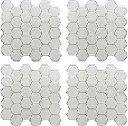 RoomMates StickTiles TIL3458FLT Pearl Hexagon Peel and Stick Backsplash Tiles - 4 Per Pack, 10.5x10.5