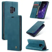 CaseMe Samsung Galaxy S9 Classic PU Leather Folio Case Cover G960 Skin [Teal Green]