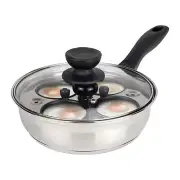 MARSKITOP Egg Poacher Pan Nonstick 4 Eggs, Poached Egg Pan Stainless Steel Po...