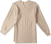 [Gunze] RP63102 Men's Inner Shirt, Comfortable Quilted, Far Infrared Treatment, Diamond Pattern, Skin Surface: 100% Cotton, Long Sleeves, U-Neck, Set of 2